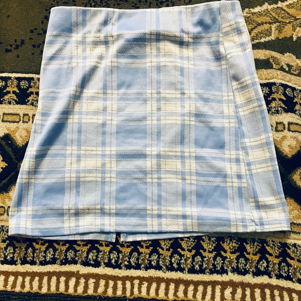 Cute blue and white checkered skirt